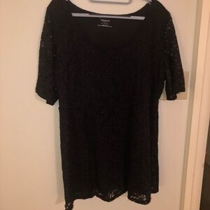 Dressy Black Lace SS MATERNITY Top